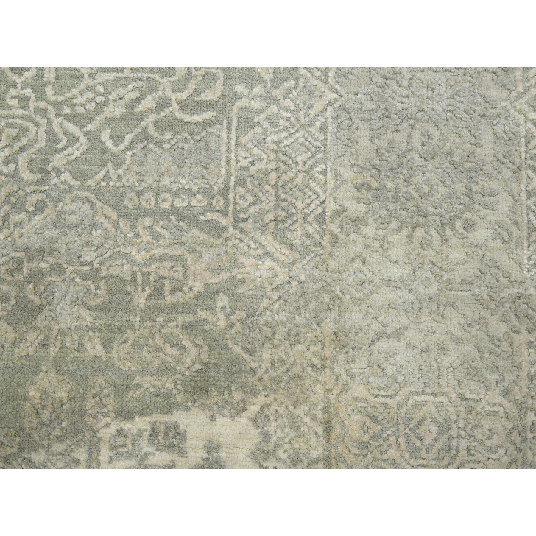 12'x12' Avorio Gioielli Design Lana e Seta annodato a mano Tappeto orientale rotondo in vendita 1