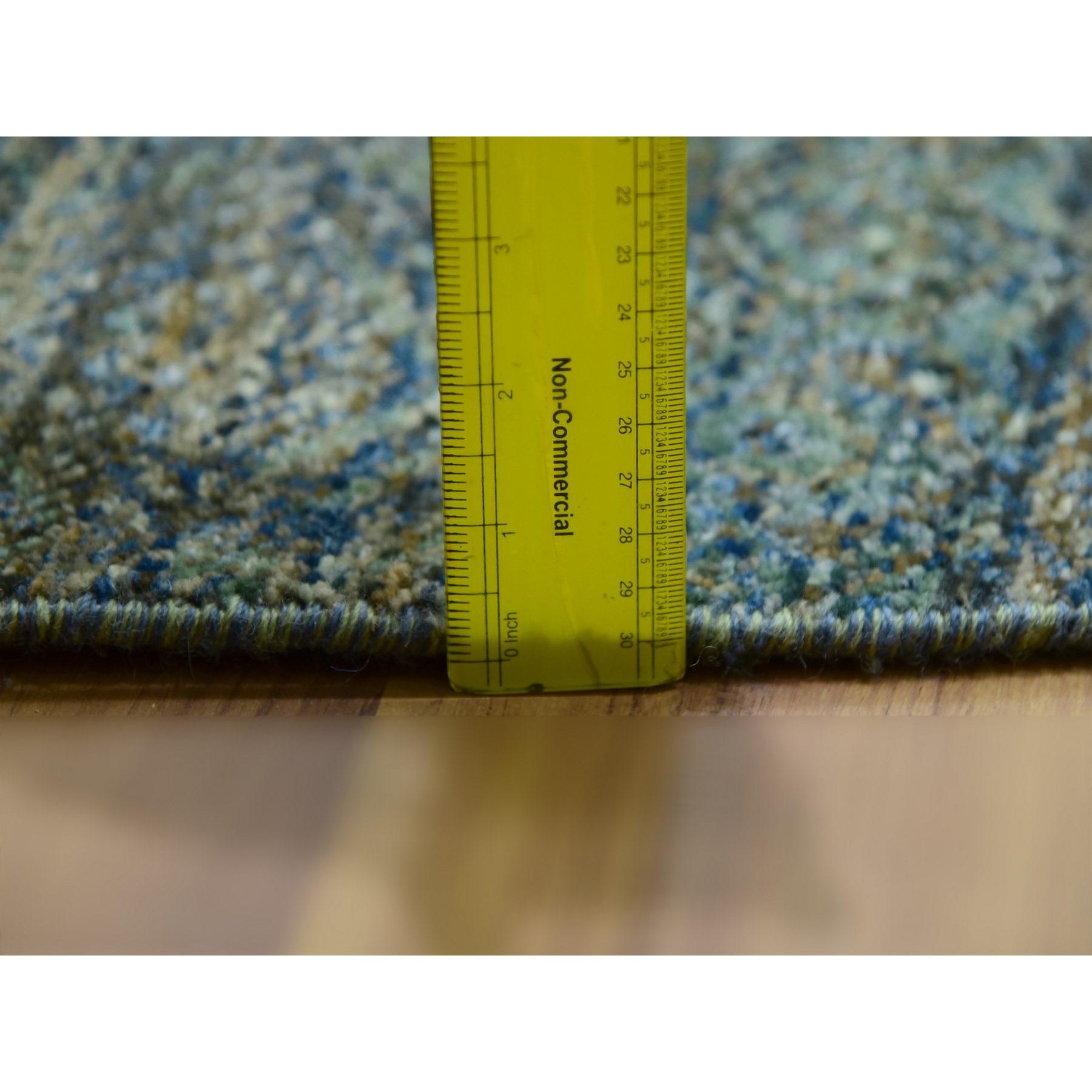12'x12' Myrtle Green Laine nouée à la main Kohinoor Herrita Round Tapis d'Orient en vente 3