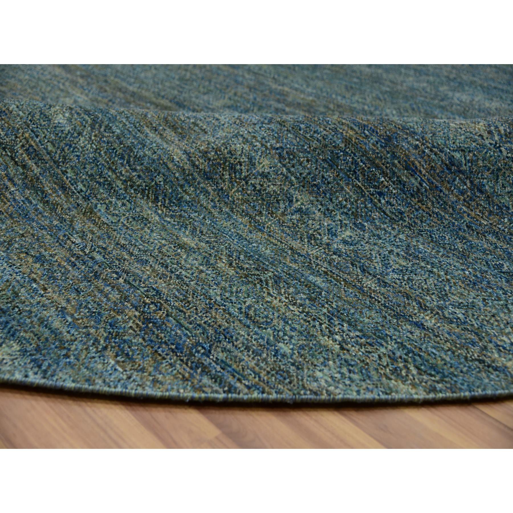 12'x12' Myrtle Green Laine nouée à la main Kohinoor Herrita Round Tapis d'Orient Neuf - En vente à Carlstadt, NJ