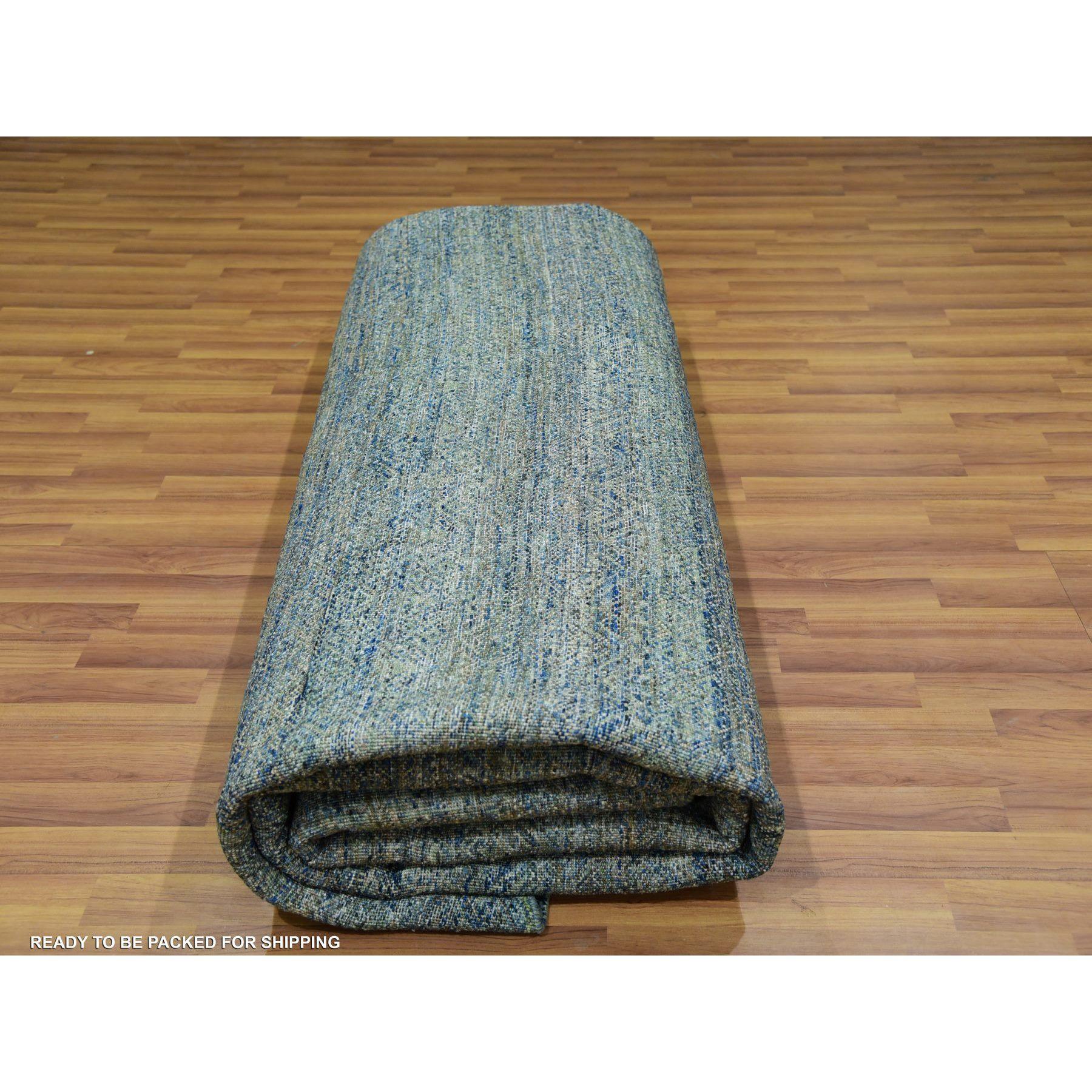 12'x12' Myrtle Green Laine nouée à la main Kohinoor Herrita Round Tapis d'Orient en vente 2