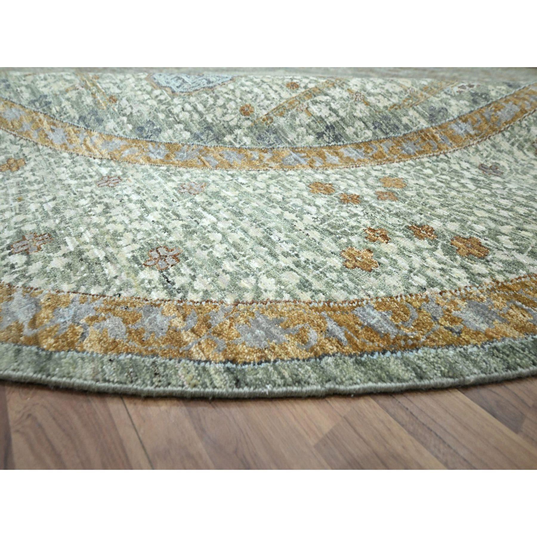 12'x12' Greene & Greene Greene Mamluke, Tappeto rotondo annodato a mano in pura lana In condizioni Nuovo in vendita a Carlstadt, NJ