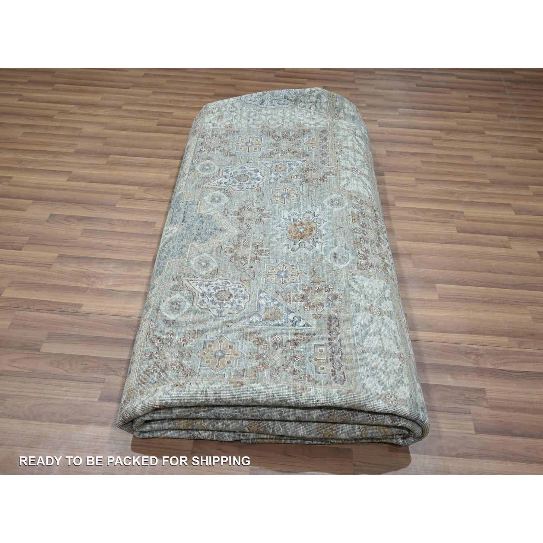 12'x12' Greene & Greene Greene Mamluke, Tappeto rotondo annodato a mano in pura lana in vendita 1