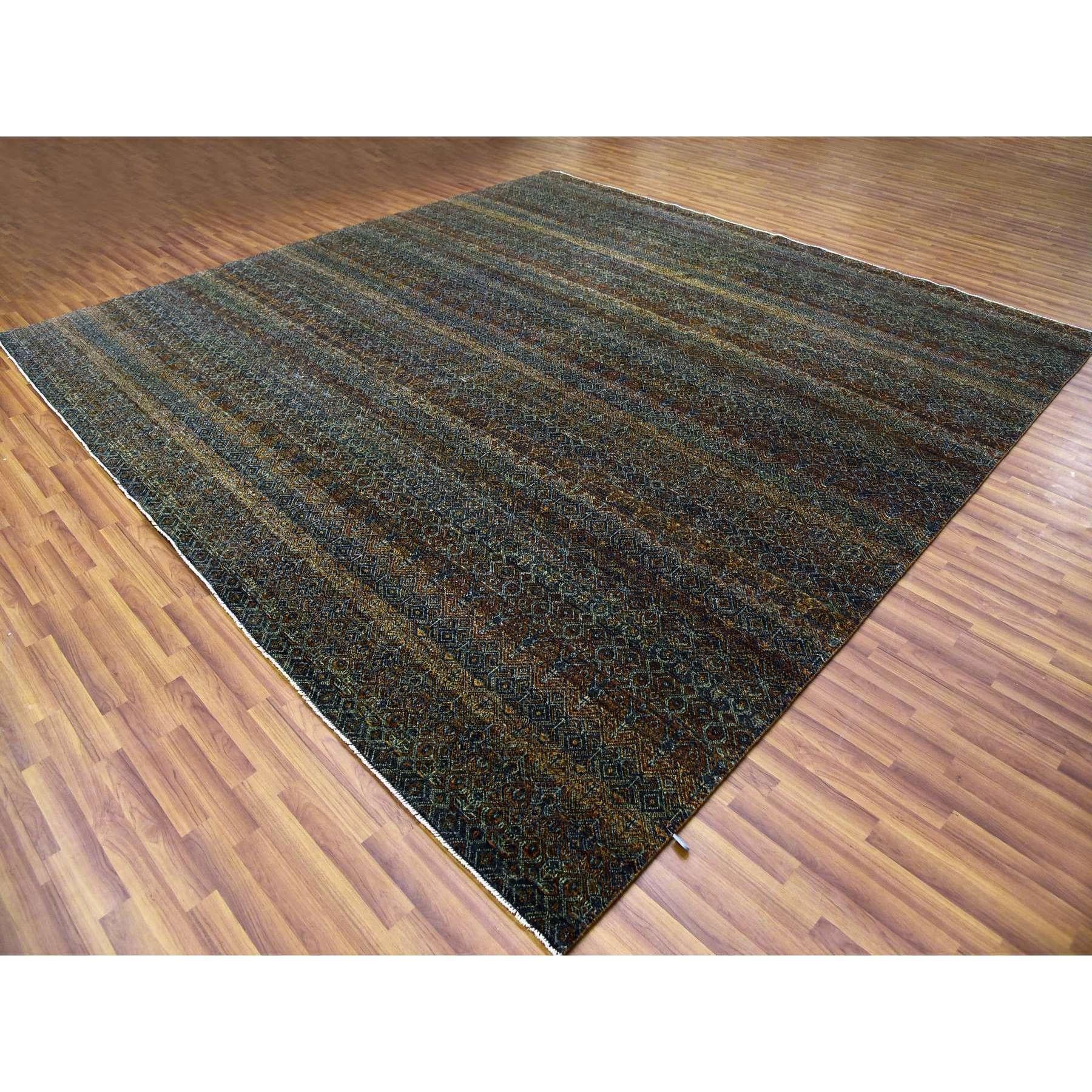 12'x12' Rust Brown, Kohinoor Herat Design, Wolle Handgeknüpft XL Quadratischer Teppich (Moderne) im Angebot