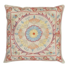 12"x12" Silk Cushion Cover. Traditional Throw Pillow. Embroidered Accent Pillow