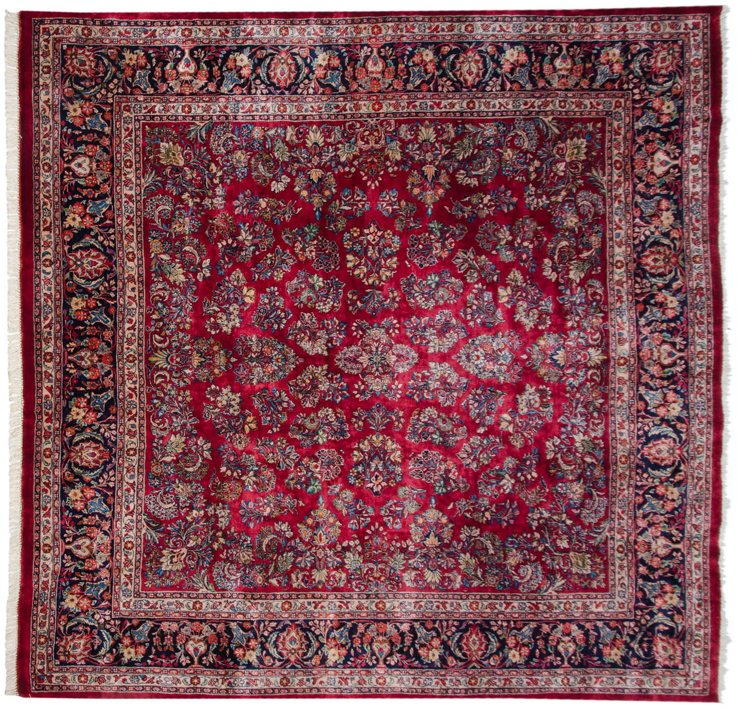 Vintage Fine Sarouk Square Carpet For Sale 2