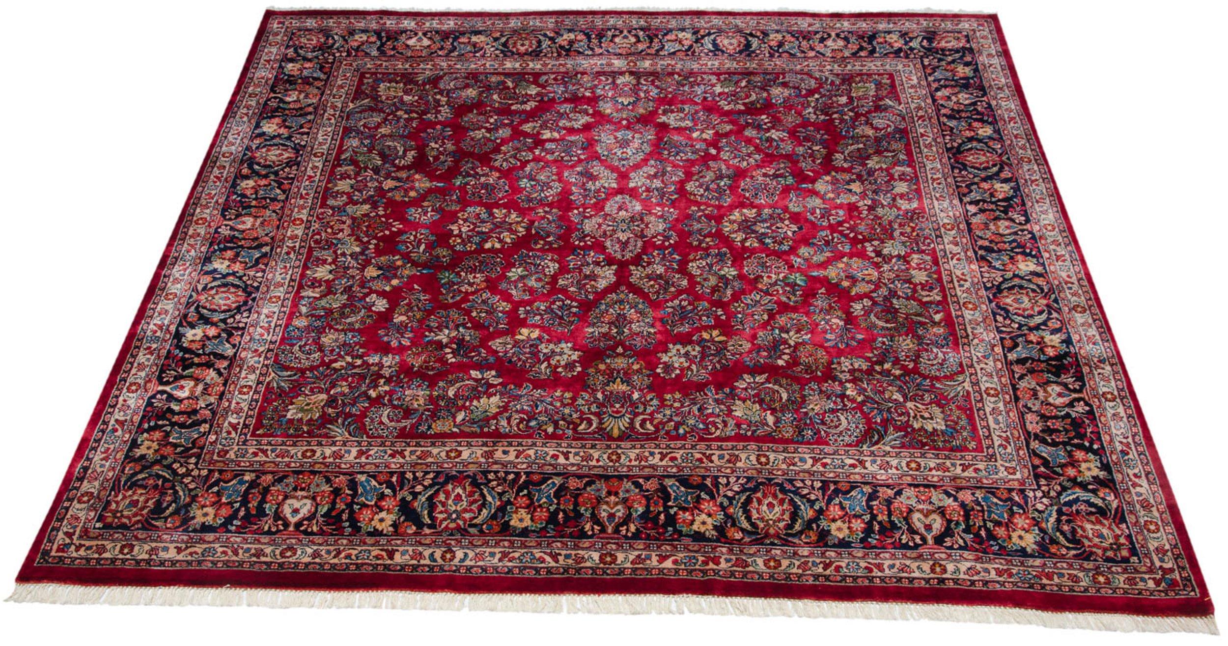 Mid-20th Century Vintage Fine Sarouk Square Carpet For Sale