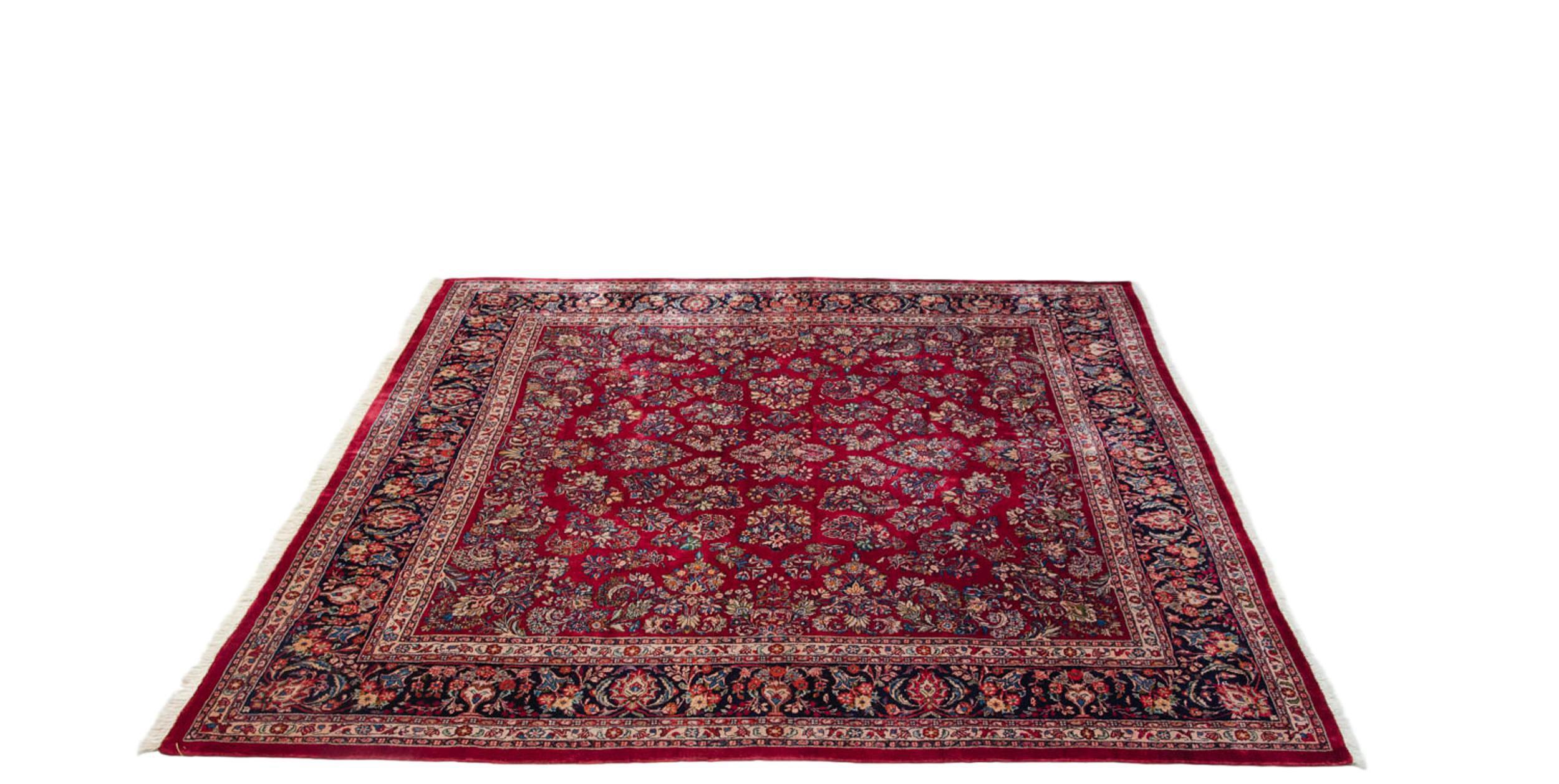 Vintage Fine Sarouk Square Carpet For Sale 1