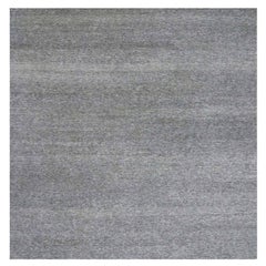 12'x12'2" Neutral Gray Hand Knotted Grass Design Natural Undyed Wool Square Rug