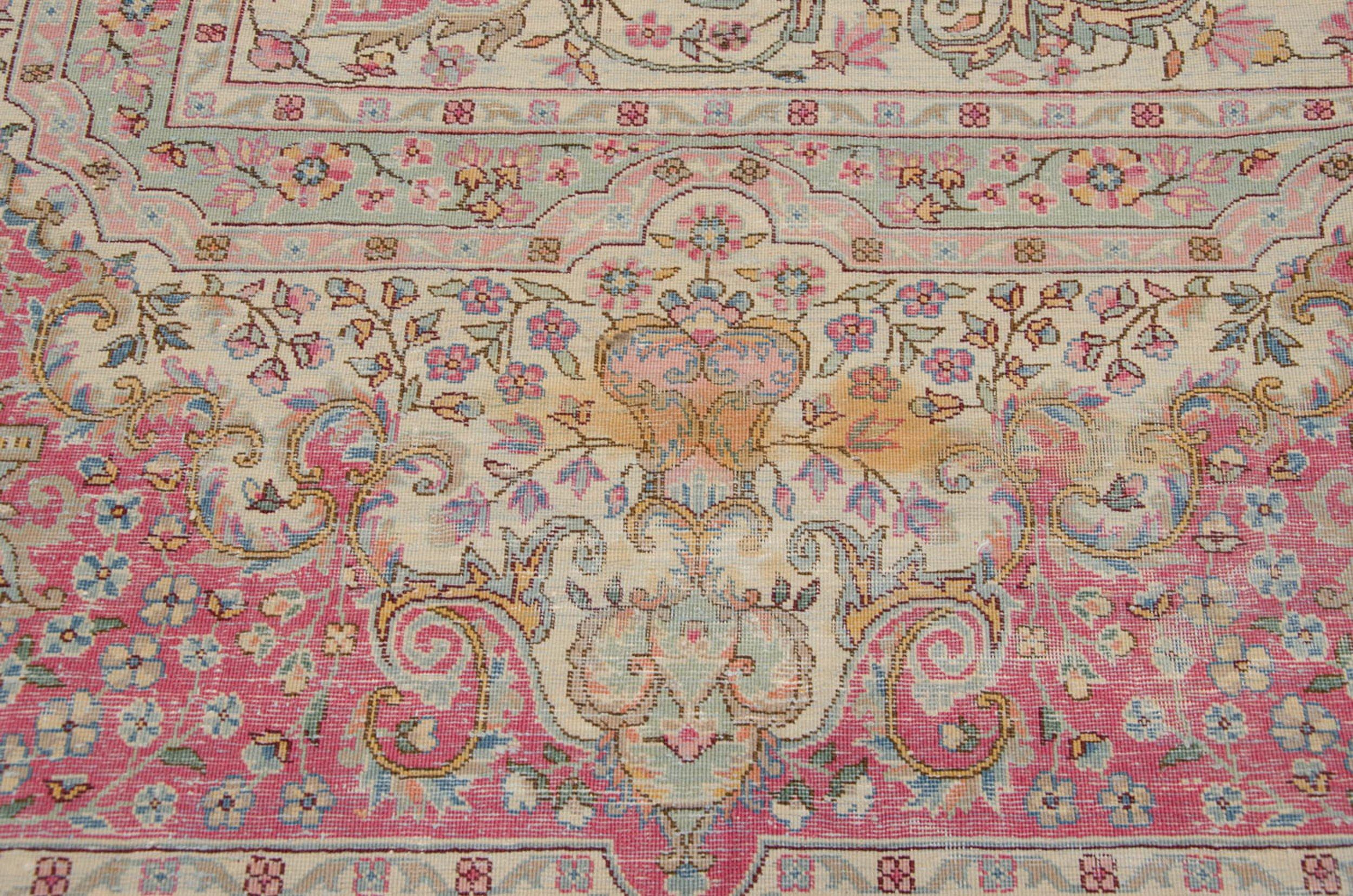 Vintage Bulgarian Kerman Design Square Carpet For Sale 4