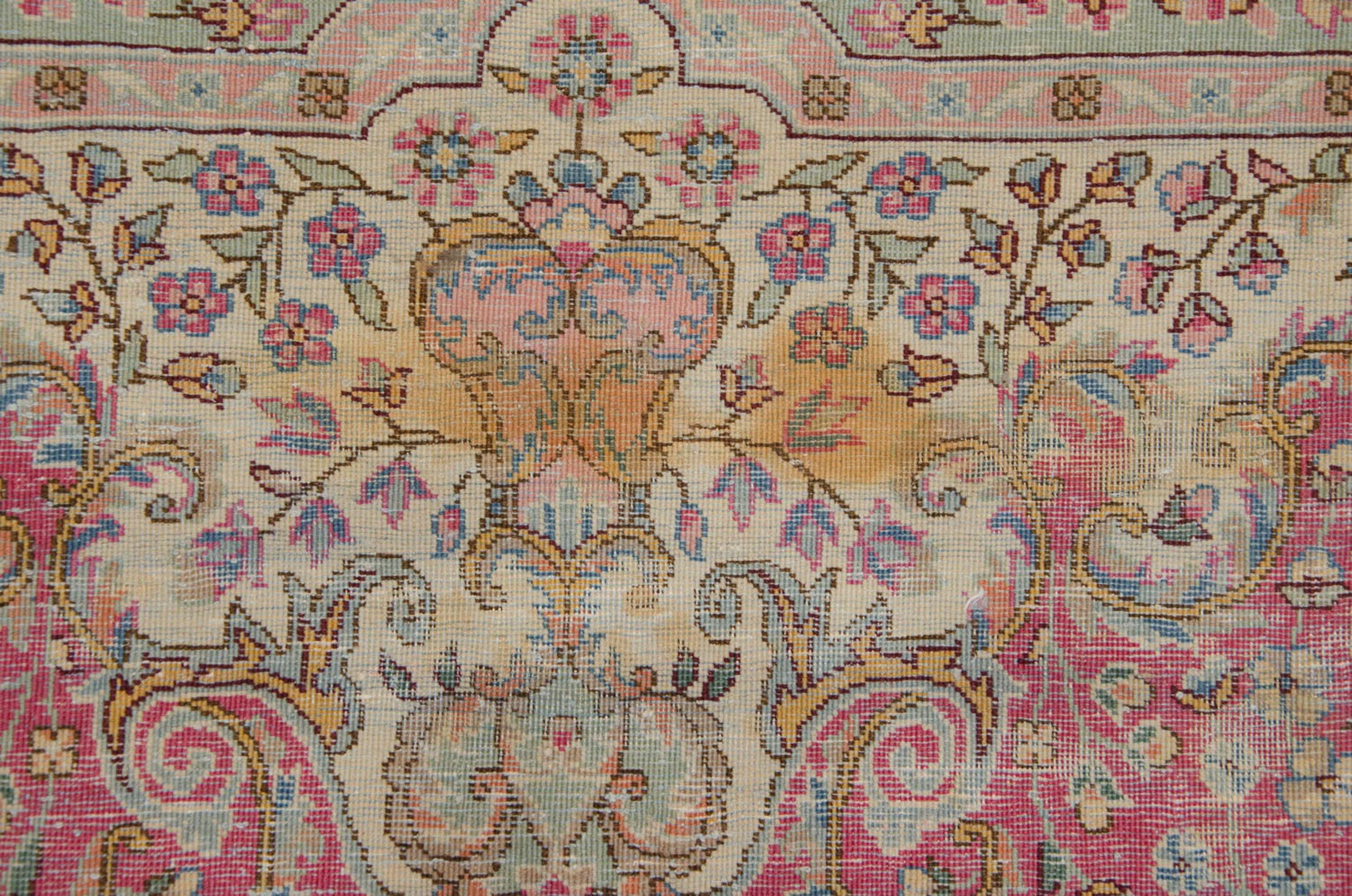Vintage Bulgarian Kerman Design Square Carpet For Sale 1
