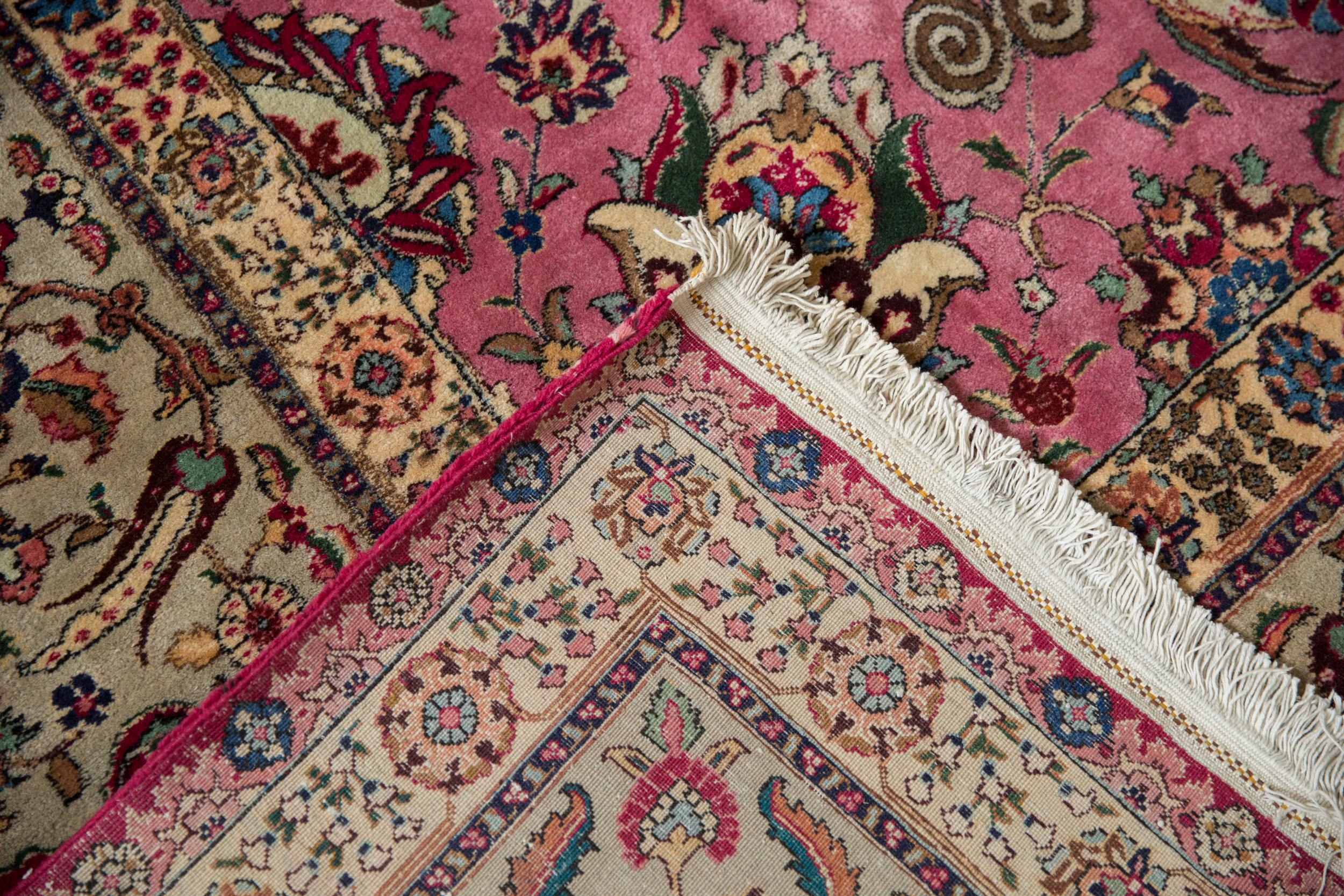 Hand-Knotted Vintage Tabriz Square Carpet For Sale