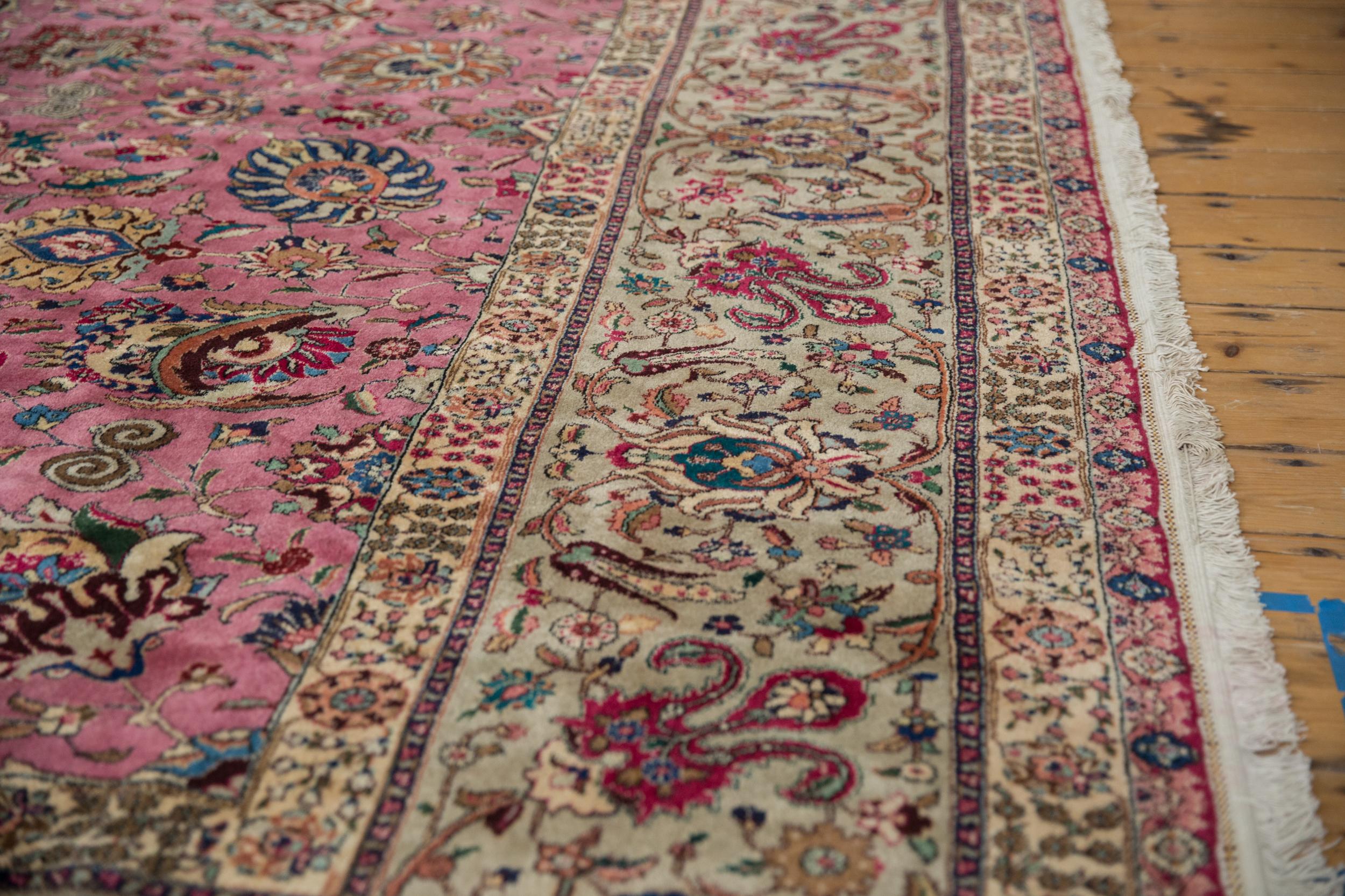 Tapis carré vintage de Tabriz en vente 1