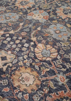 12x14 Blue Gray Persian Tabriz Hand Knotted Wool Rug ( G-12873)