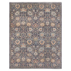 12x14 Blue Gray Persian Tabriz Hand Knotted Wool Rug ( G-12873)