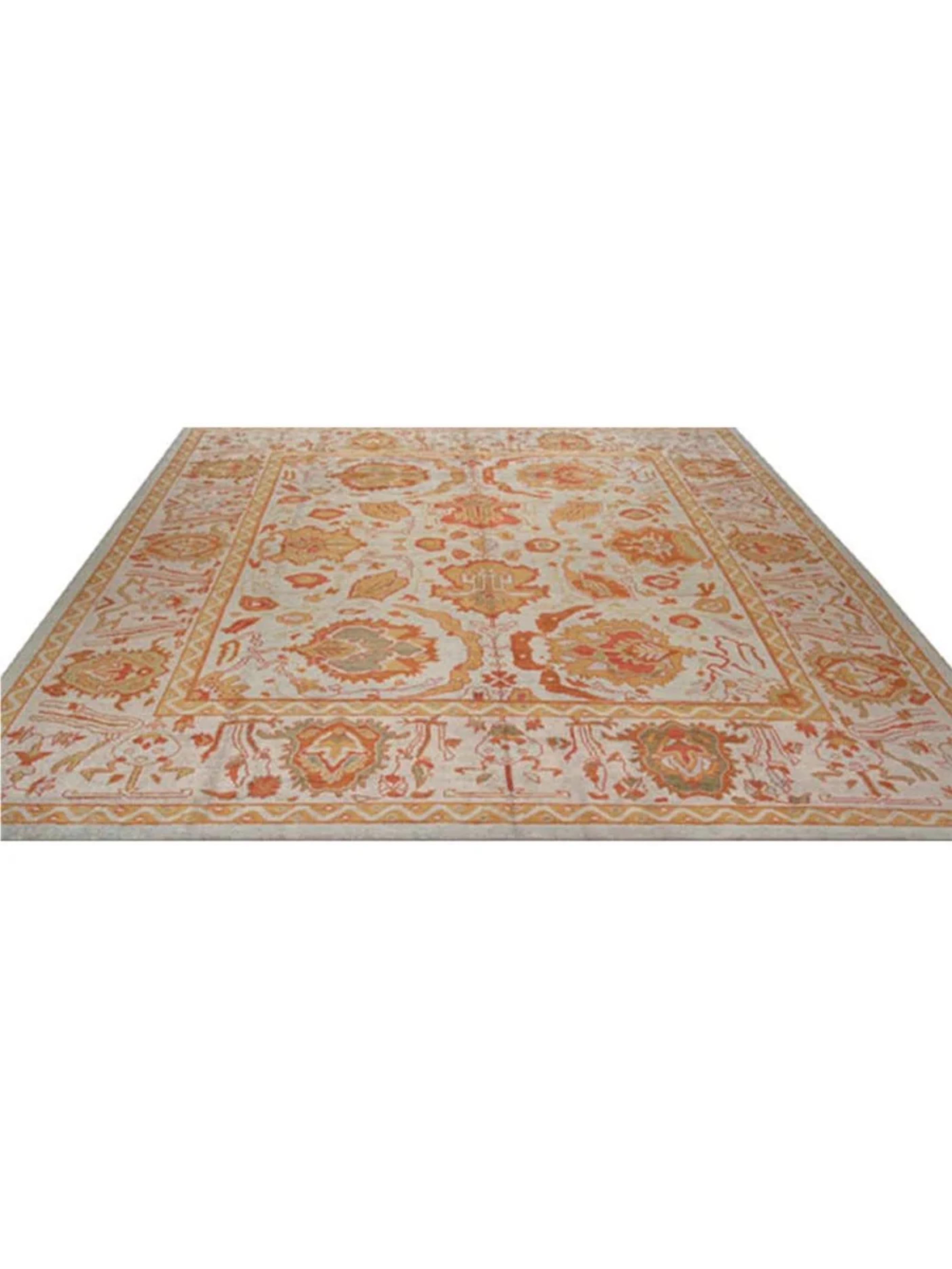 12x14 Handgeknüpfter türkischer Oushak-Teppich (Türkisch) im Angebot