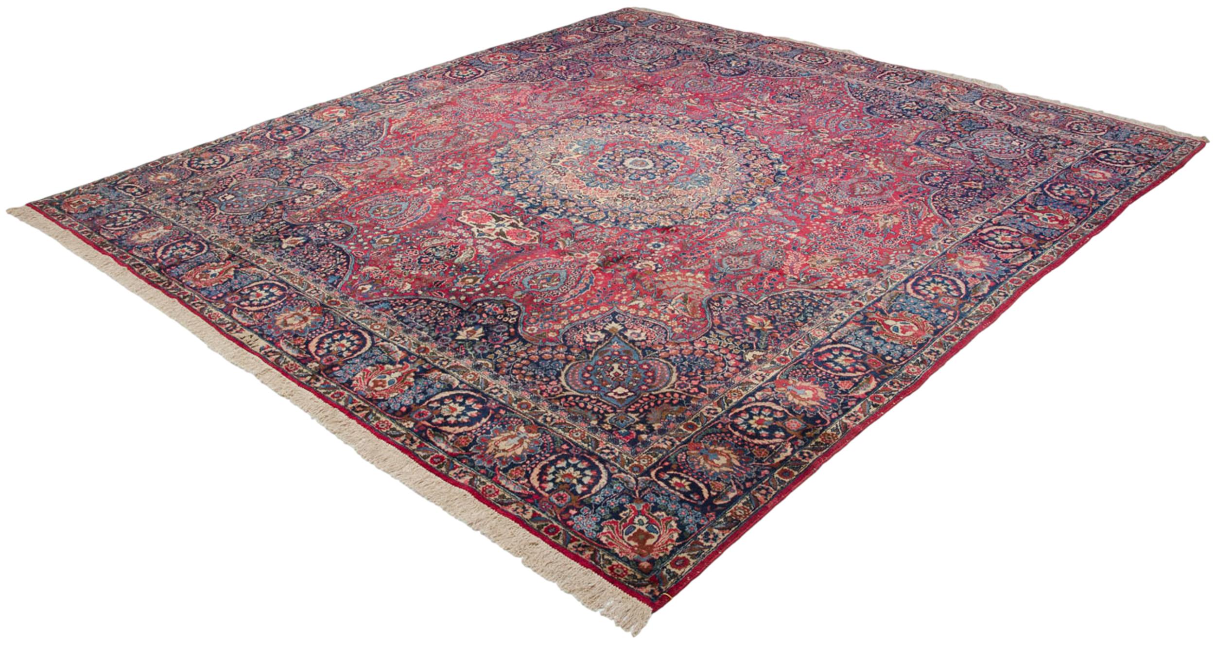 Vintage Tabriz Square Carpet In Good Condition For Sale In Katonah, NY