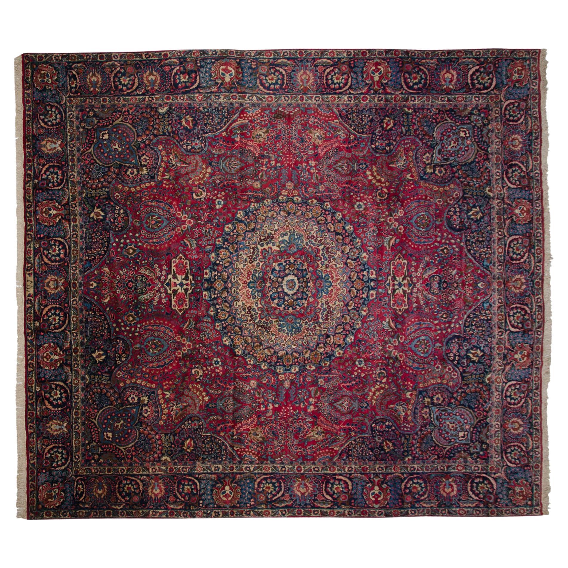 Vintage Tabriz Square Carpet