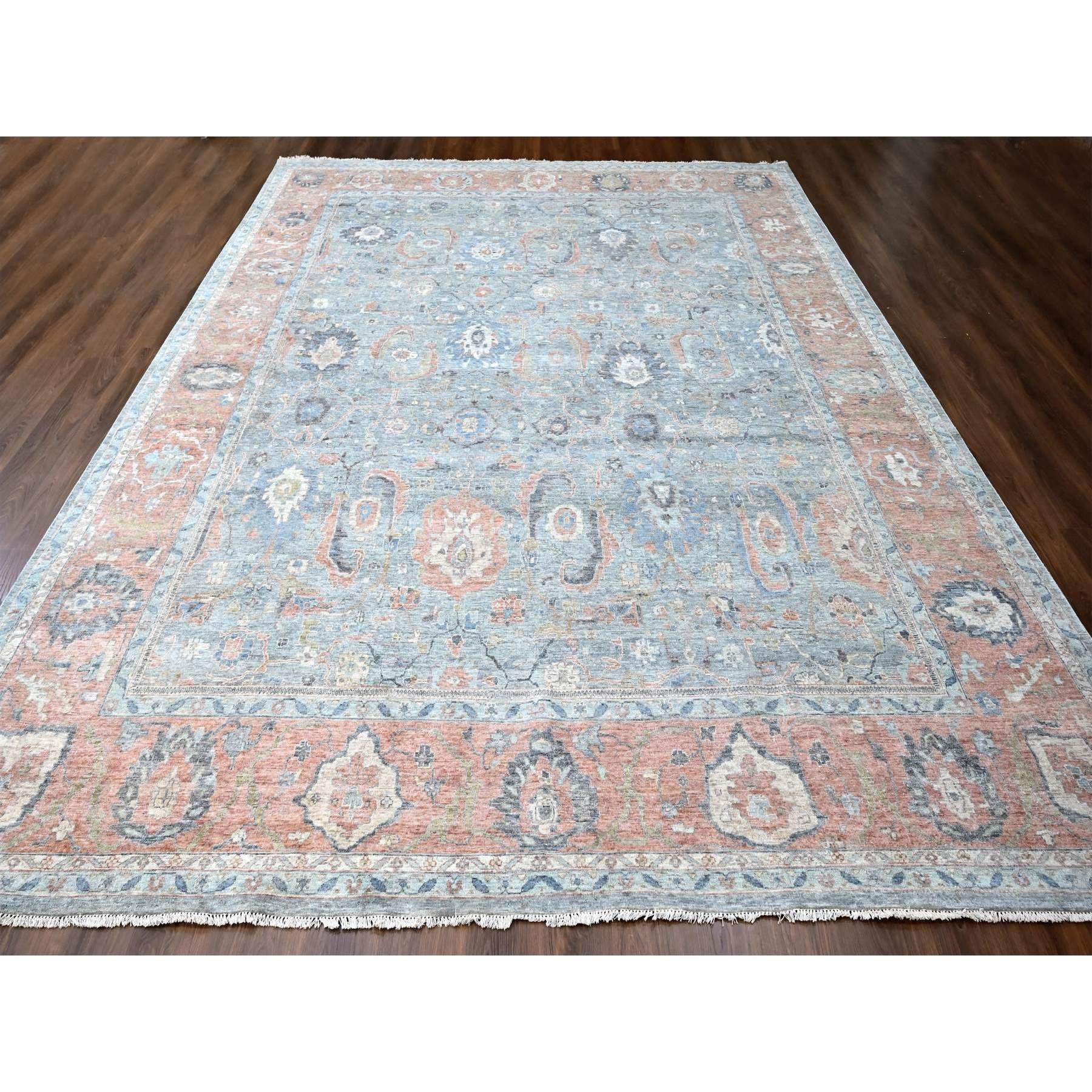 Steinblau, Antikes Persisches Ziegler Mahal Design, Distressed, Flor Null, Niedrig rasiert, 100% Wolle, Handgeknüpft, Übergröße, Orientteppich
Primäre MATERIALIEN: Wolle
Latex: Kein Flor 
Höhe: 0,25 Zoll
Stil: Traditionell
Grundfarbe: Blau
Sekundäre
