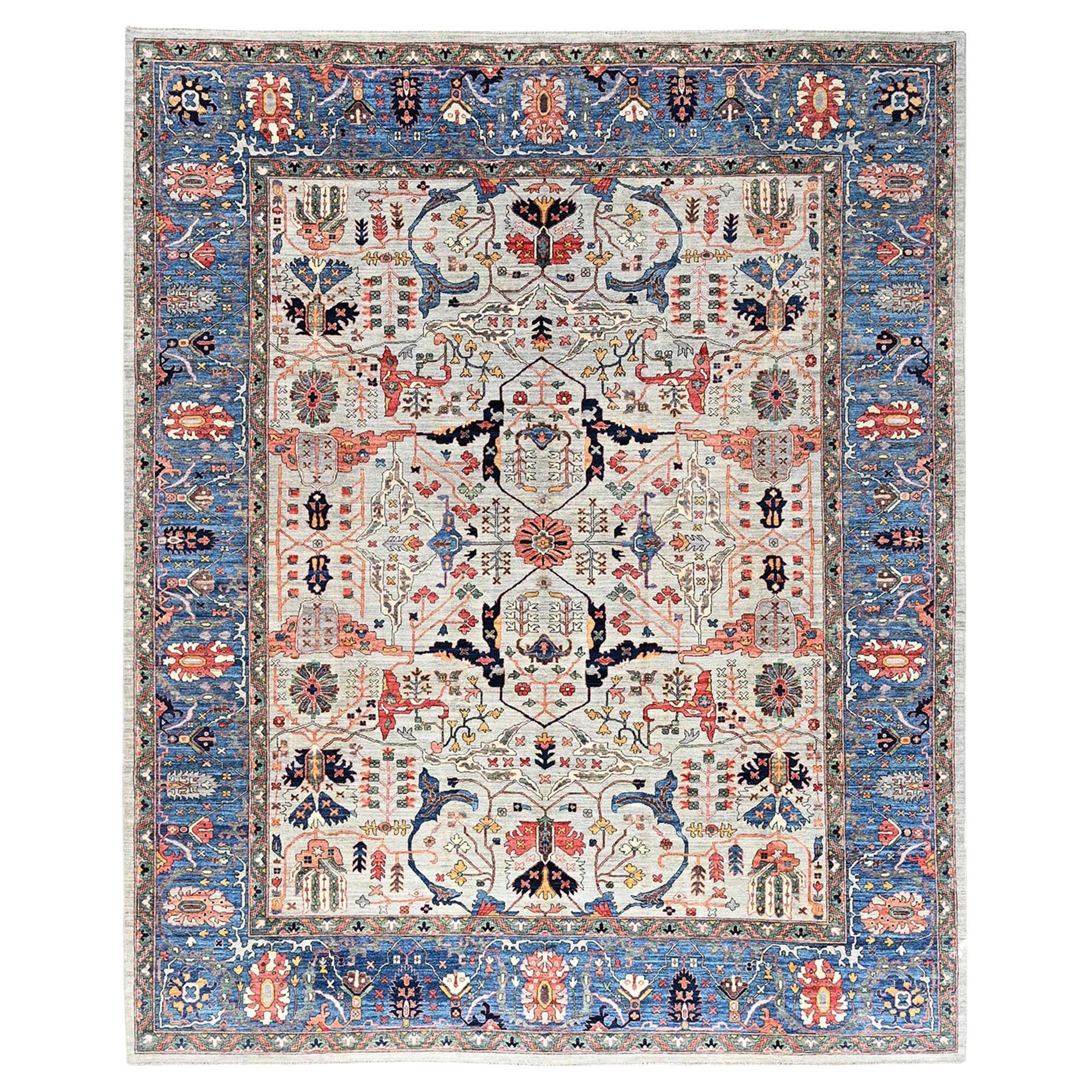 12'x14'10" Wolke grau Aryana Grad Bijar Garus Design Hand geknüpft weiche Wolle Teppich