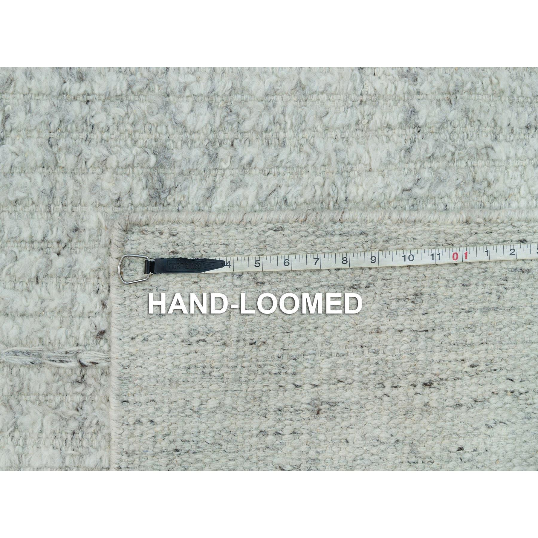 Tappeto orientale oversize in lana della Collezione Corde grigio platino 12'x14'10