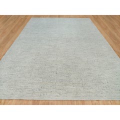 12'x14'10" Platinum Gray Cord Collection Wool Hand Woven Oversized Oriental Rug
