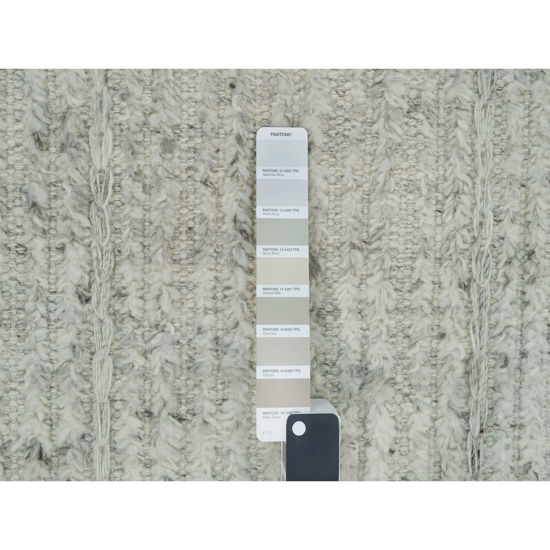 XXI secolo e contemporaneo Tappeto orientale oversize in lana della Collezione Corde grigio platino 12'x14'10