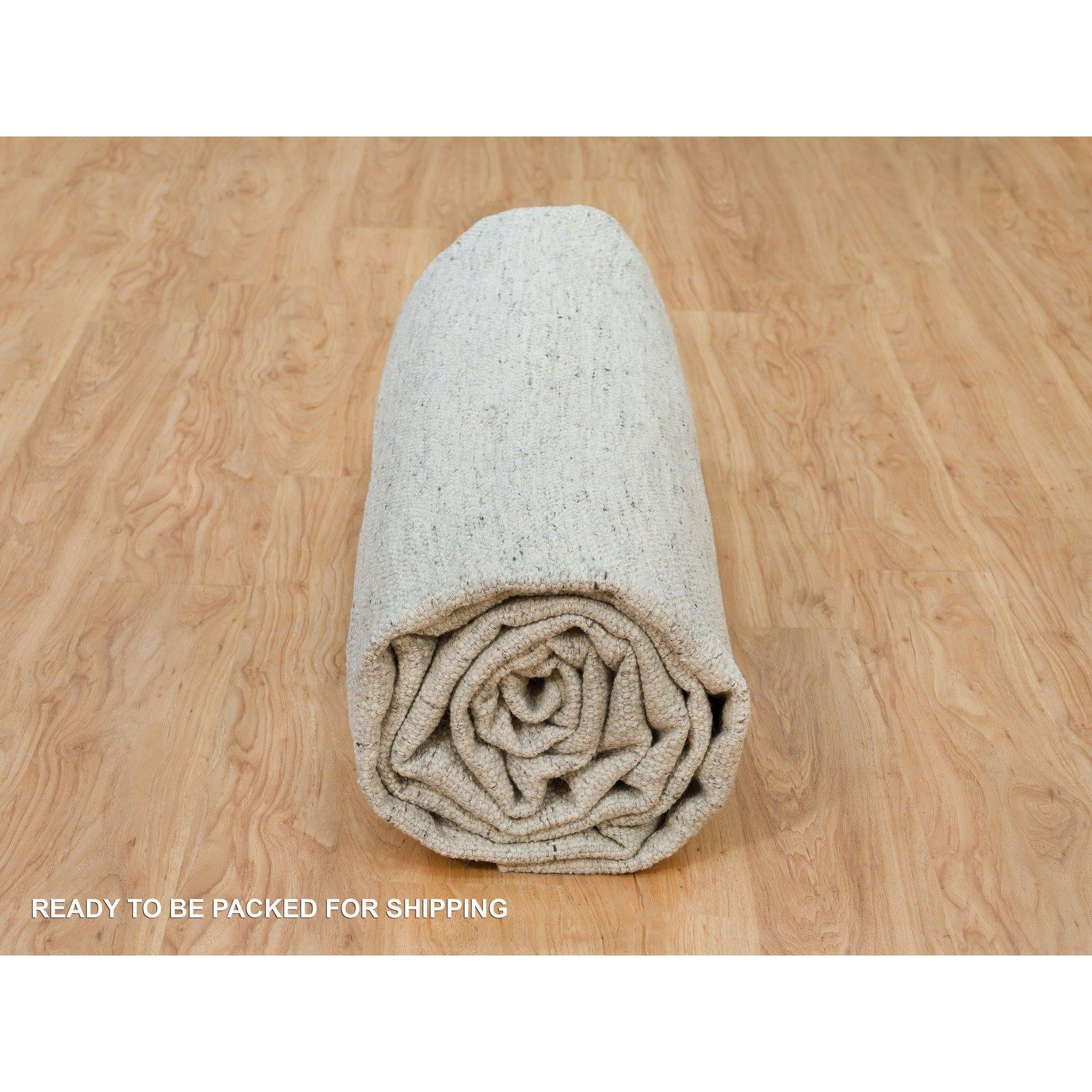 Tappeto orientale oversize in lana della Collezione Corde grigio platino 12'x14'10