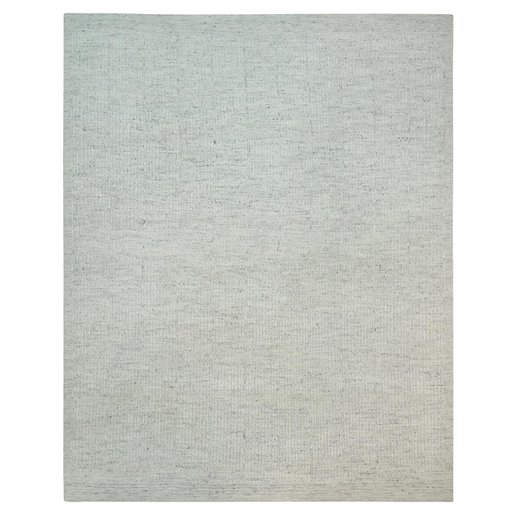 Tappeto orientale oversize in lana della Collezione Corde grigio platino 12'x14'10" tessuto a mano