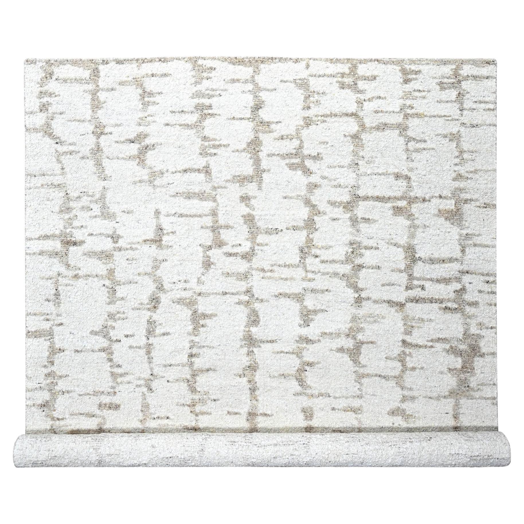 12
x14
10" Swan White Minimalist Swedish Design Hand Knotted Natural Wool XL Rug