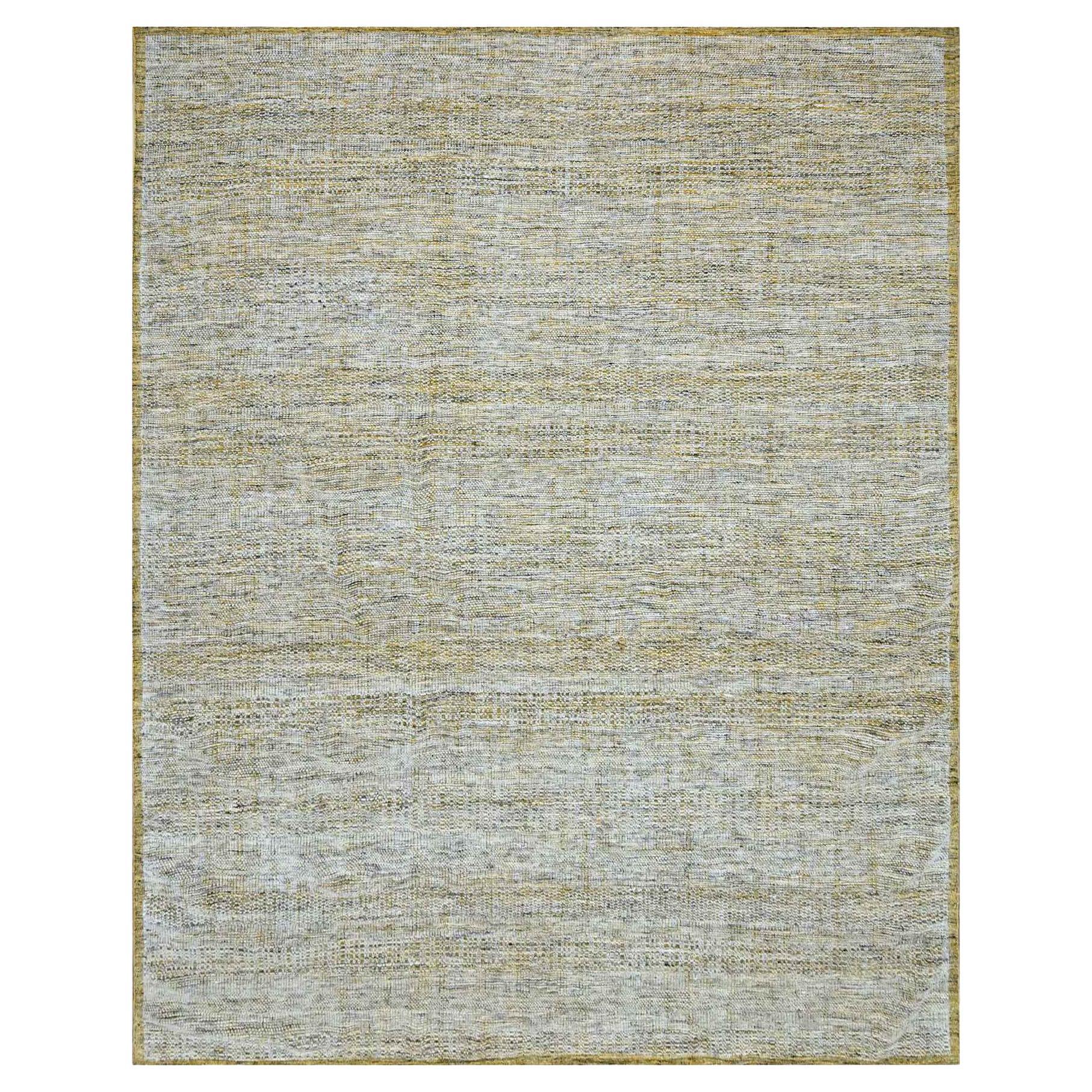 12
x14
10" Tapis XL en laine nouée à la main, jaune, Oxidized and Distressed Grass Design Wool