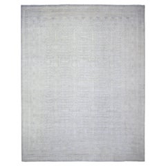 12'x14'3" Marian Blue Stone Washed Peshawar Wool Hand Knotted Oriental Rug