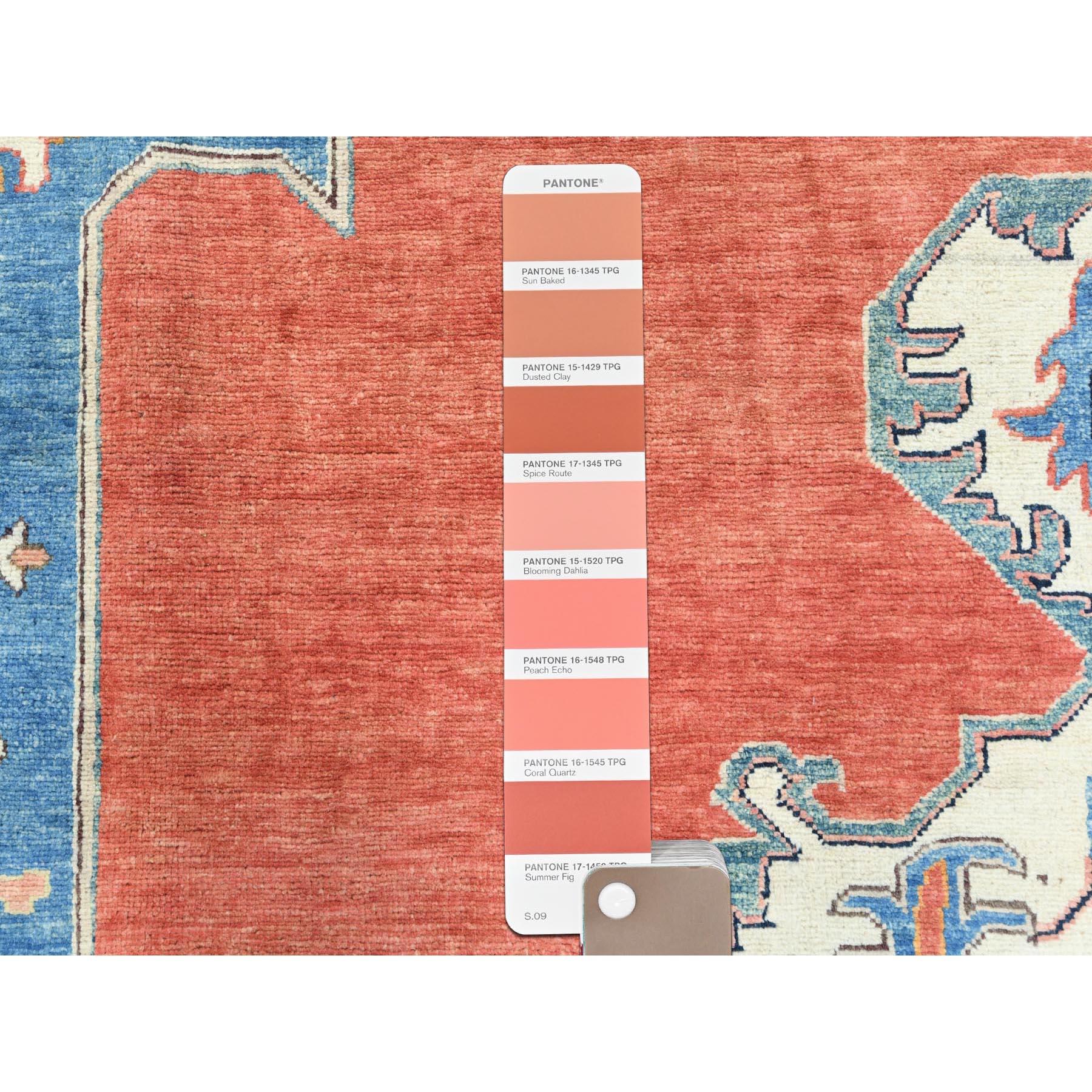 Alfombra Oriental Anudada a Mano de Lana Afgana Peshawar Heriz Rojo Imperial 12'x14'7 Siglo XXI y contemporáneo en venta