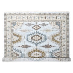 12'x14'8" Gris Persan Village Inspiré Geometric Elements Design Pure Wool Rug