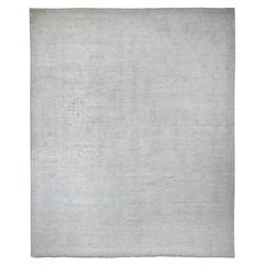 12'x14'8" Blanc Tapis en laine noué à la main Afghan Angora Oushak All Over Leaf Pattern