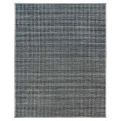 12'x14'9" Gray Loomed Knotted Modern Box Design Pure Wool Oversized Oriental Rug
