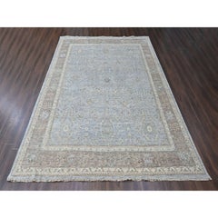 Tappeto XL in lana annodato a mano, collezione "Gray Supple", modello Oushak con motivo a tutta superficie, 12'x14'9"