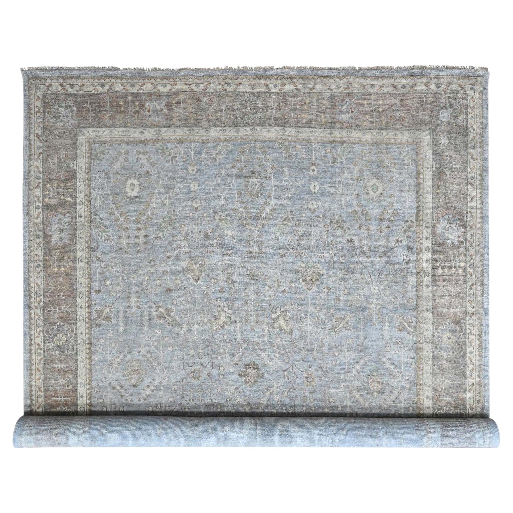 12'x14'9" Gray Supple Collection Oushak All Over Design Hand Knotted Wool XL Rug