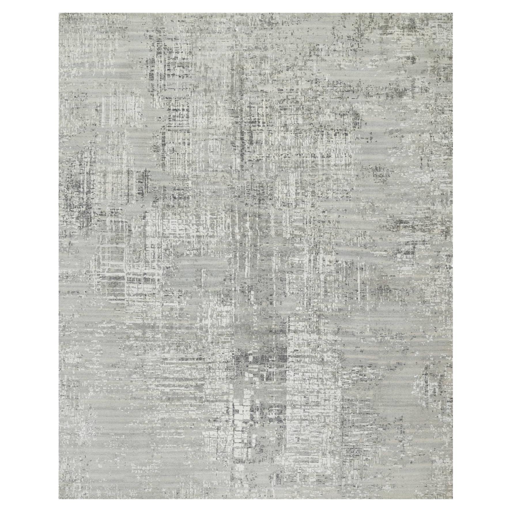 12'x14'9" Sterling Gray Modern Undyed Natural Wool Hand Knotted Oversized Rug