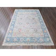12'x14'9" Whisper Pink Pure Wool Hand Knotted Ziegler Mahal Design Zero Pile Rug