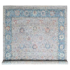 12'x14'9" Whisper Pink Pure Wool Hand Knotted Ziegler Mahal Design Zero Pile Rug
