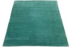 12x15 Apadana's Modern Gabbeh Hand-Loom Wool Area Rug In Jewel-Toned Green