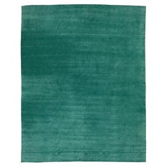 12x15 Apadana's Modern Gabbeh Hand-Loom Wool Area Rug In Jewel-Toned Green