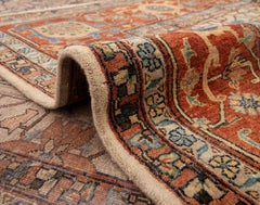 12x15 Beige Rust Hand Knotted Authentic Persian Rug ( G-12272)