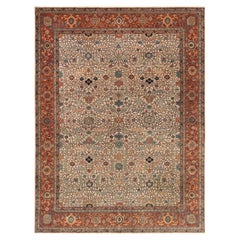 12x15 Beige Rust Hand Knotted Authentic Persian Rug ( G-12272)