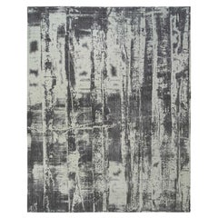 12
x15
 Black, Modern Design, Wool and Silk, Hand Loomed, Oversized, Rug