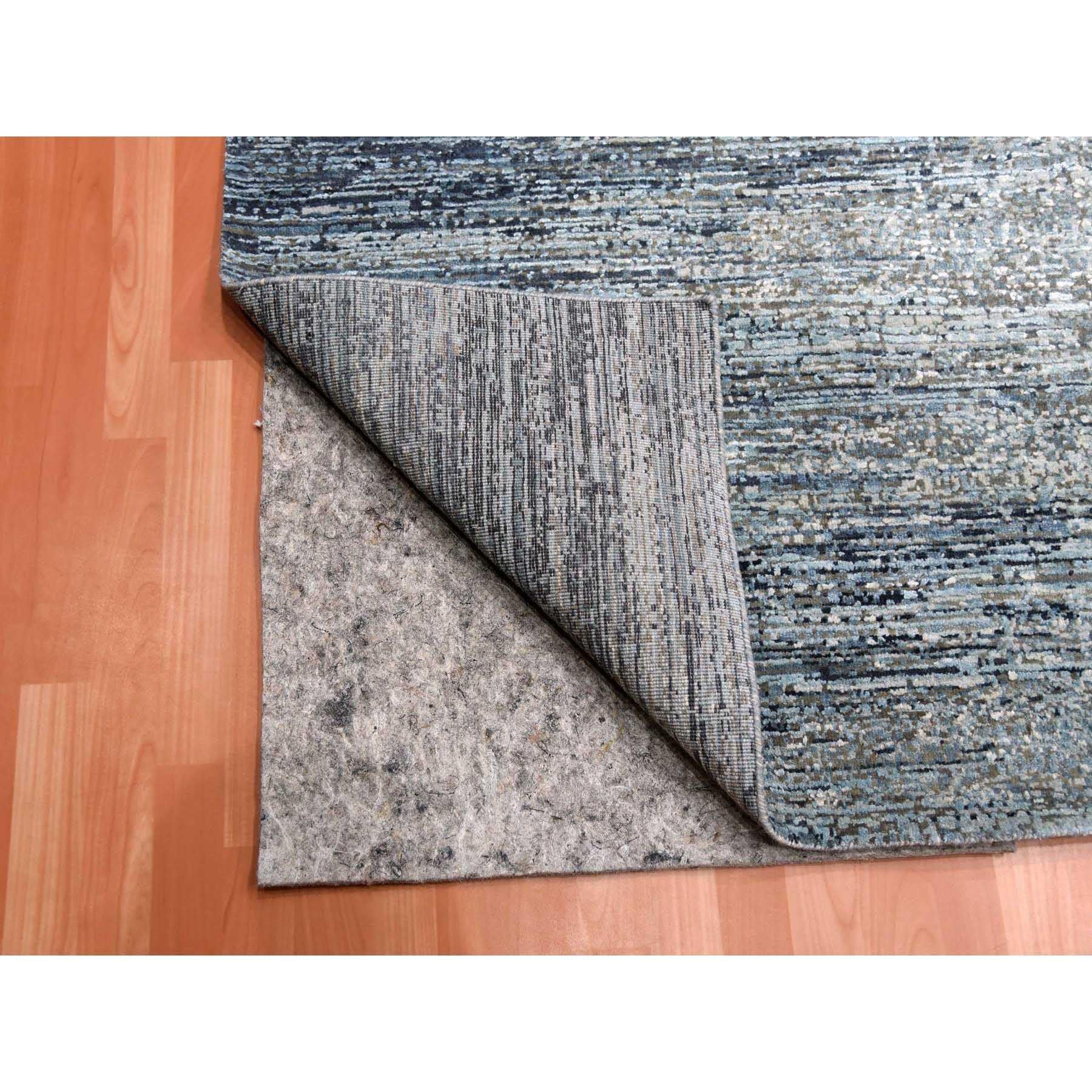 Annodato a mano Tappeto orientale oversize 12'x15' Blu Oceanico in pura seta e lana annodato a mano in vendita