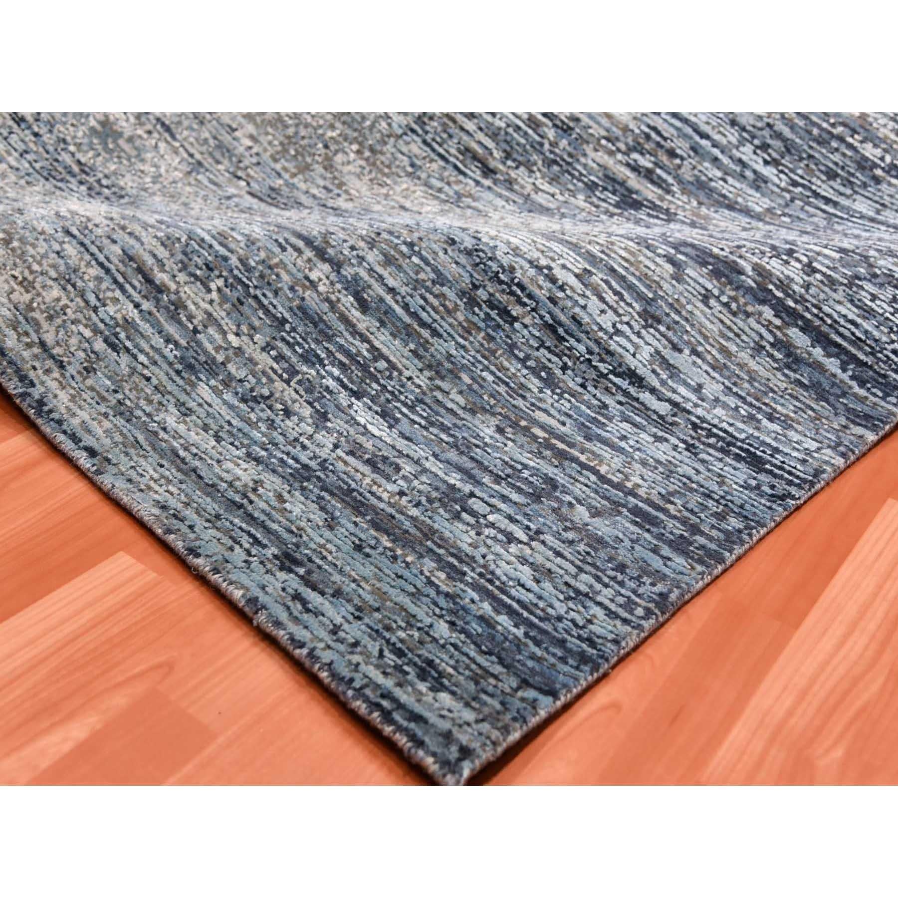 XXI secolo e contemporaneo Tappeto orientale oversize 12'x15' Blu Oceanico in pura seta e lana annodato a mano in vendita
