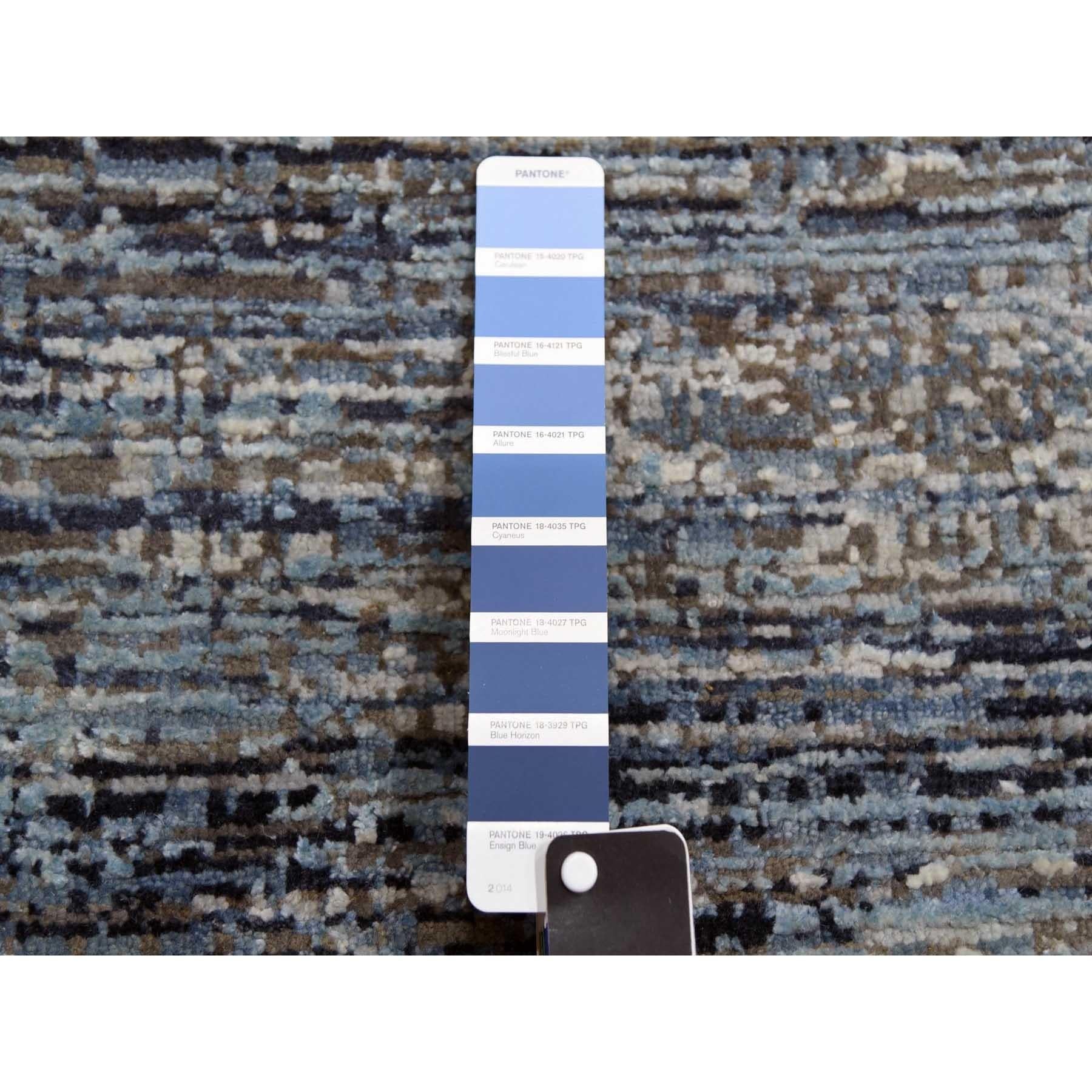 Seta Tappeto orientale oversize 12'x15' Blu Oceanico in pura seta e lana annodato a mano in vendita