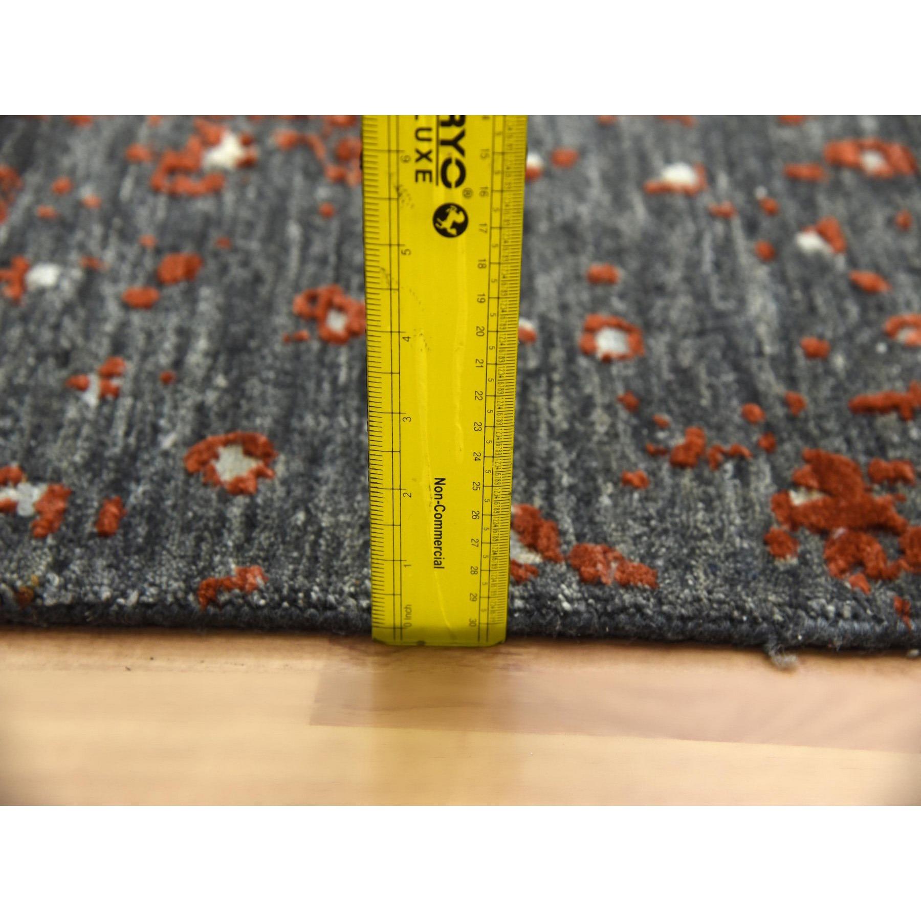 12'x15' Brown Abstract Design Persian Knot Soft Wool Hand Knotted Oriental Rugs in vendita 2