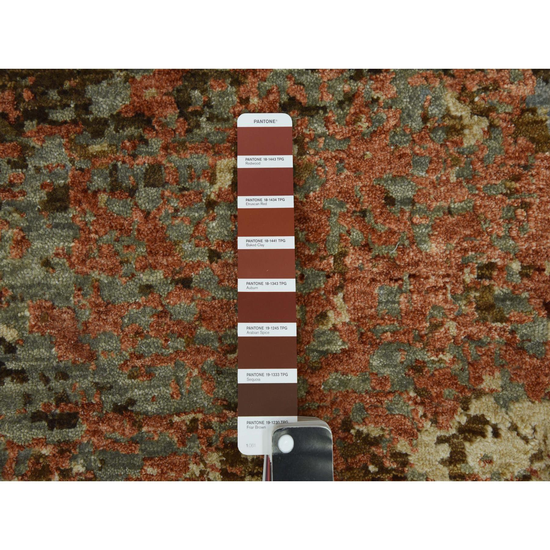 XXI secolo e contemporaneo 12'x15' Brown Abstract Design Persian Knot Soft Wool Hand Knotted Oriental Rugs in vendita